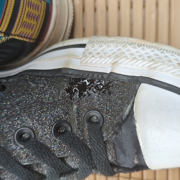 Converse All Stars black leather high tops fashion sneakers. Men's 7. Wo… - Picture 12 of 12